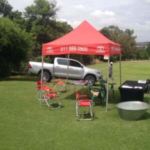 CMH Toyota Alberton at Bell Equipment Golf Day, Water hole with Toyota Hilux silver