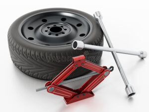 Check for tools to change your tyre